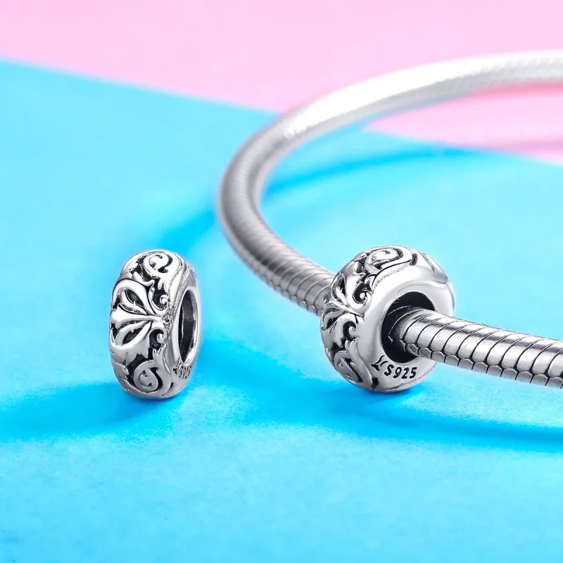 (imagine pentru) Talisman de tip distanțier Tip Pandora cu Floare de epocă din argint - SCC1139 - Vizualizare 3