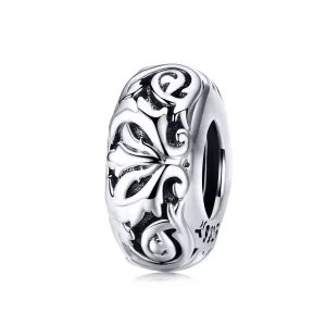 (imagine pentru) Talisman de tip distanțier Tip Pandora cu Floare de epocă din argint - SCC1139