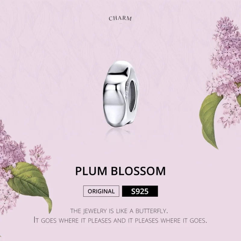 (imagine pentru) Talisman de tip distanțier Tip Pandora cu Floare de prun din argint - SCC1168 - Vizualizare 2