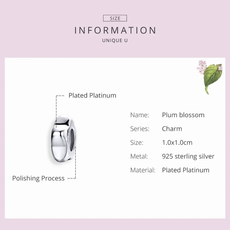 (imagine pentru) Talisman de tip distanțier Tip Pandora cu Floare de prun din argint - SCC1168 - Vizualizare 3