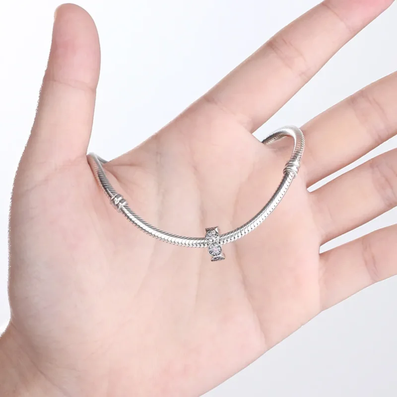 (imagine pentru) Talisman de tip distanțier Tip Pandora cu Ghirlanda roz din argint - SCC101 - Vizualizare 5