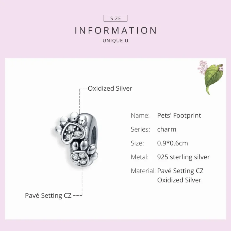 (imagine pentru) Talisman de tip distanțier Tip Pandora cu Minunat Paw Paw din argint - SCC1312 - Vizualizare 3
