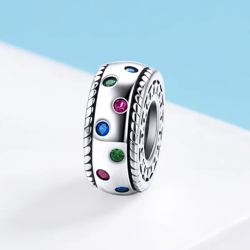 (imagine pentru) Talisman de tip distanțier Tip Pandora cu Momentul primei întâlniri din argint - - Vizualizare 2