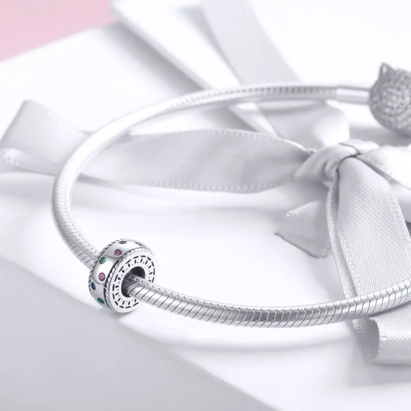 (imagine pentru) Talisman de tip distanțier Tip Pandora cu Momentul primei întâlniri din argint - - Vizualizare 3