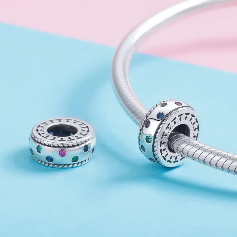 (imagine pentru) Talisman de tip distanțier Tip Pandora cu Momentul primei întâlniri din argint - - Vizualizare 4