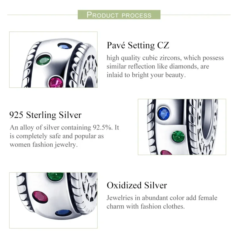 (imagine pentru) Talisman de tip distanțier Tip Pandora cu Momentul primei întâlniri din argint - - Vizualizare 6