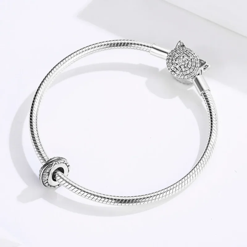 (imagine pentru) Talisman de tip distanțier Tip Pandora cu Pană din argint - SCC1236 - Vizualizare 3