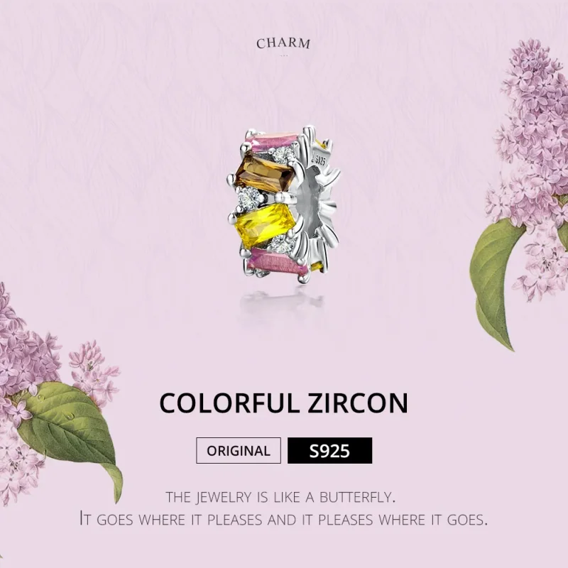 (imagine pentru) Talisman de tip distanțier Tip Pandora cu Zirconiu colorat din argint - SCC1182 - Vizualizare 2