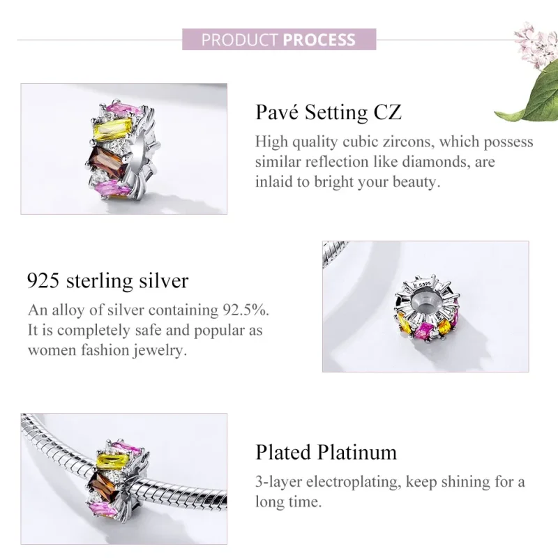 (imagine pentru) Talisman de tip distanțier Tip Pandora cu Zirconiu colorat din argint - SCC1182 - Vizualizare 4