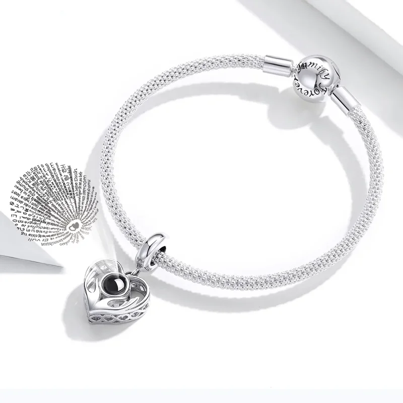 (imagine pentru) Talisman pandantiv Tip Pandora cu 100 de limbi te iubesc din argint - SCC1307 - Vizualizare 6