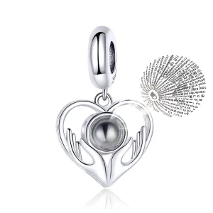 (imagine pentru) Talisman pandantiv Tip Pandora cu 100 de limbi te iubesc din argint - SCC1307