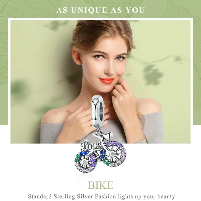(imagine pentru) Talisman pandantiv Tip Pandora cu Bicicleta din argint - SCC1082 - Vizualizare 2