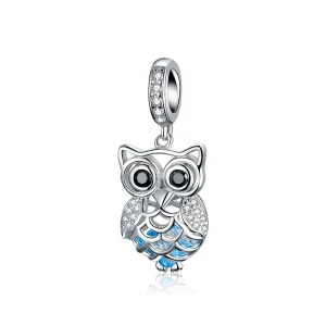 (imagine pentru) Talisman pandantiv Tip Pandora cu Bufniță perpetuă din argint - SCC1124