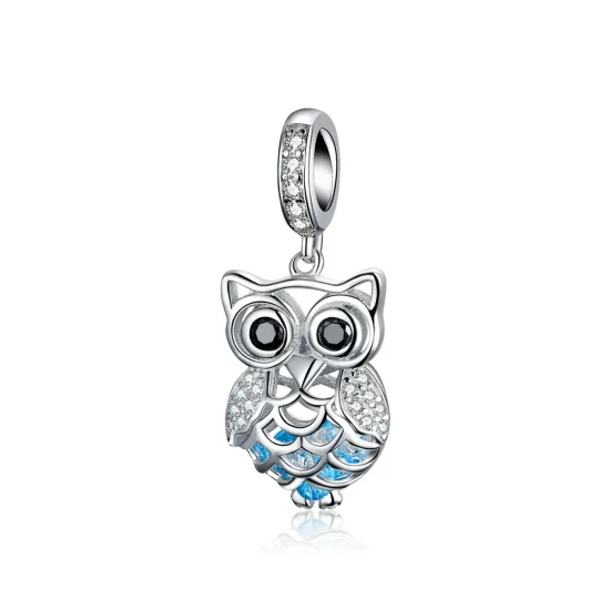 (imagine pentru) Talisman pandantiv Tip Pandora cu Bufniță perpetuă din argint - SCC1124