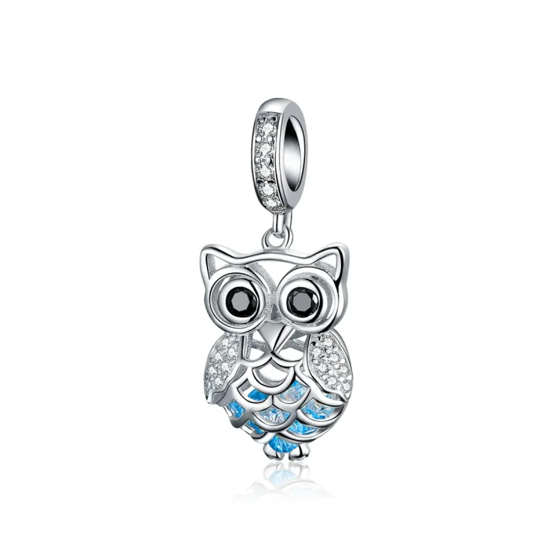 (imagine pentru) Talisman pandantiv Tip Pandora cu Bufniță perpetuă din argint - SCC1124