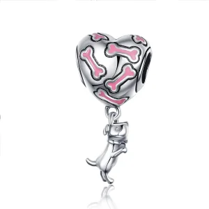 (imagine pentru) Talisman pandantiv Tip Pandora cu Catelus dragut din argint - SCC1199