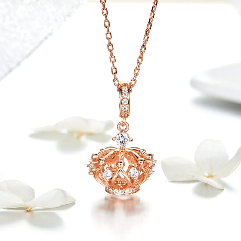 (imagine pentru) Talisman pandantiv Tip Pandora cu Coroana Regală din aur rose - SCC1121 - Vizualizare 2
