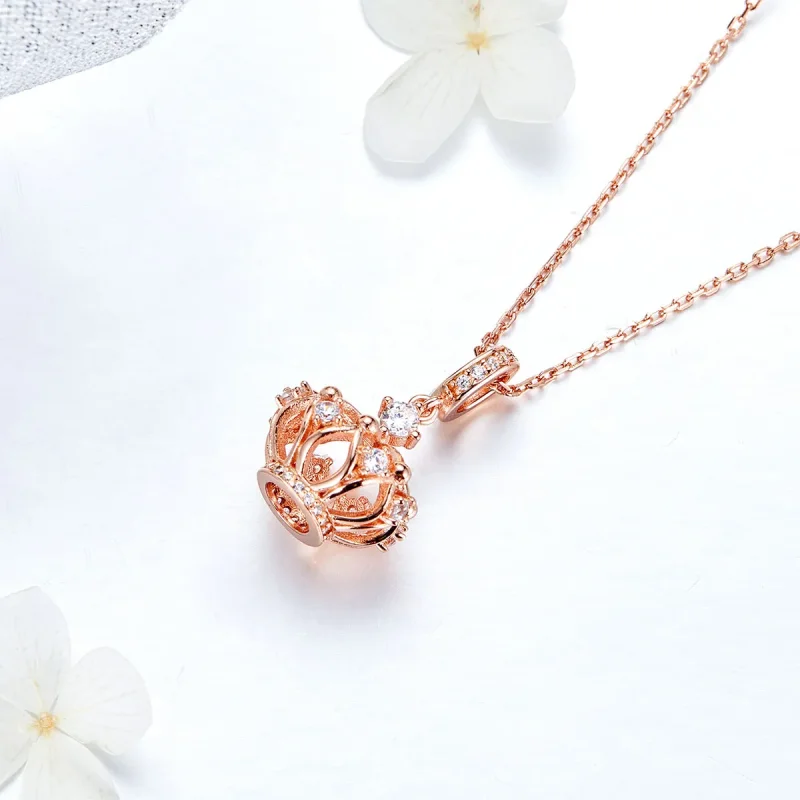 (imagine pentru) Talisman pandantiv Tip Pandora cu Coroana Regală din aur rose - SCC1121 - Vizualizare 5