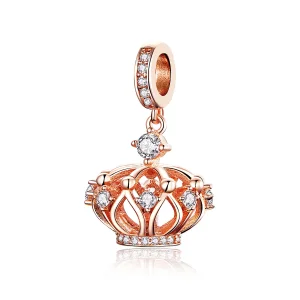 (imagine pentru) Talisman pandantiv Tip Pandora cu Coroana Regală din aur rose - SCC1121