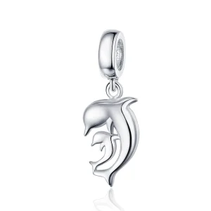 (imagine pentru) Talisman pandantiv Tip Pandora cu Delfin din argint - SCC1206