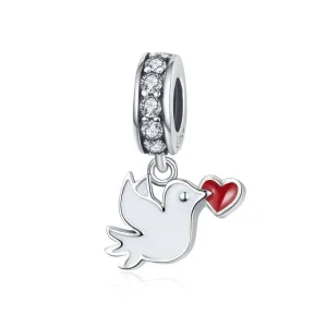 (imagine pentru) Talisman pandantiv Tip Pandora cu Dragoste Messenger din argint - SCC1227