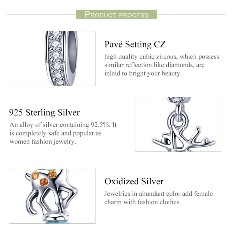 (imagine pentru) Talisman pandantiv Tip Pandora cu Elan din argint - SCC1010 - Vizualizare 6