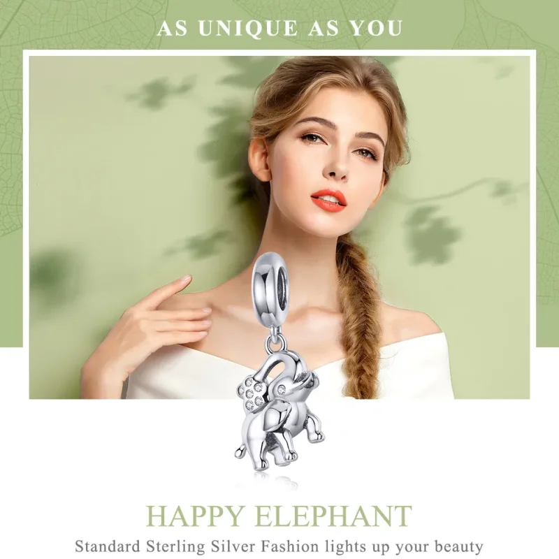 (imagine pentru) Talisman pandantiv Tip Pandora cu Fericit elefant din argint - SCC1059 - Vizualizare 2