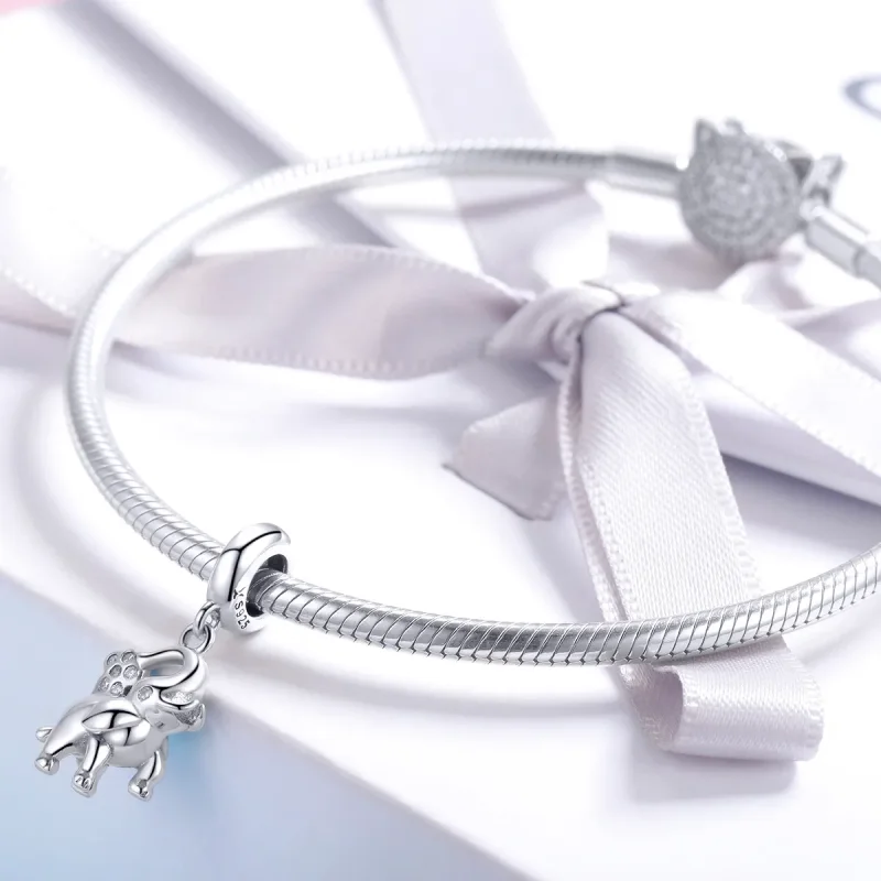 (imagine pentru) Talisman pandantiv Tip Pandora cu Fericit elefant din argint - SCC1059 - Vizualizare 3