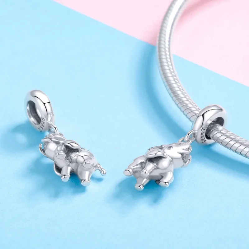 (imagine pentru) Talisman pandantiv Tip Pandora cu Fericit elefant din argint - SCC1059 - Vizualizare 4