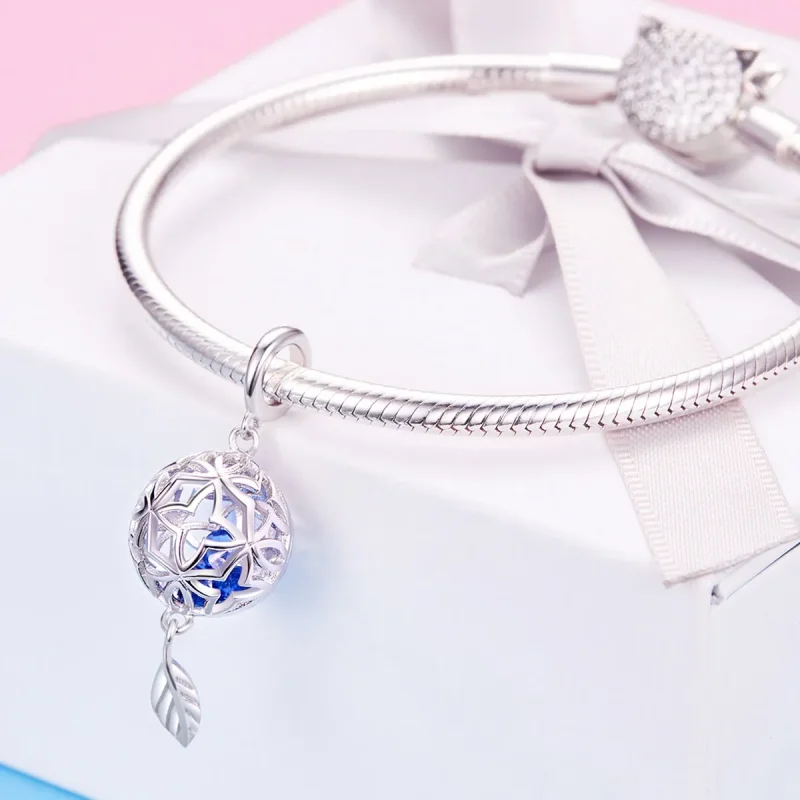 (imagine pentru) Talisman pandantiv Tip Pandora cu Floare conservată din argint - SCC1123 - Vizualizare 3