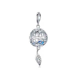 (imagine pentru) Talisman pandantiv Tip Pandora cu Floare conservată din argint - SCC1123