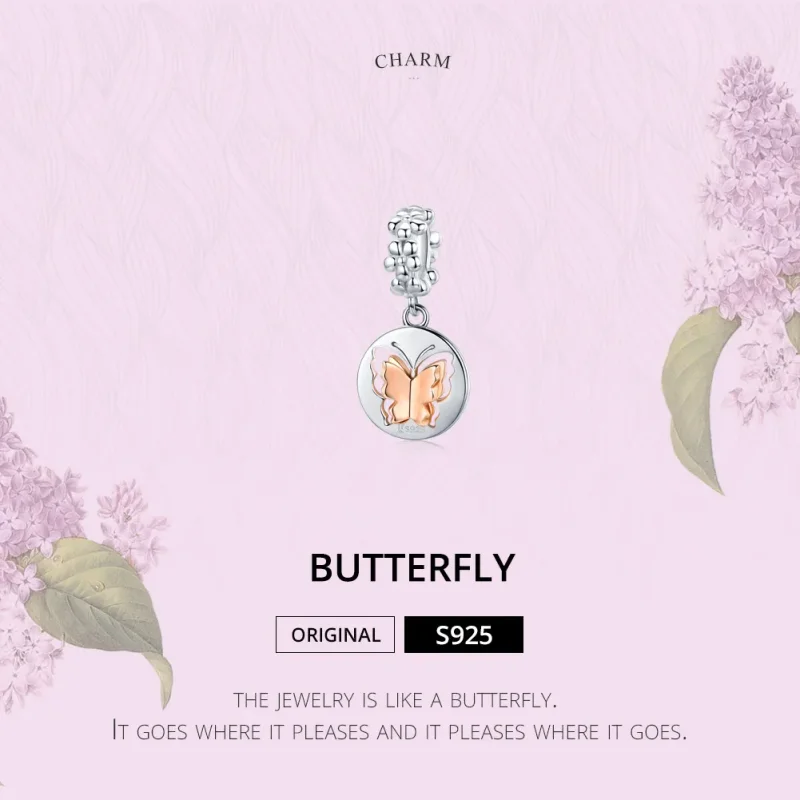 (imagine pentru) Talisman pandantiv Tip Pandora cu Fluture în două nuanțe - SCC1250 - Vizualizare 2