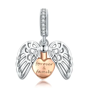 (imagine pentru) Talisman pandantiv Tip Pandora cu Forever & Familie în două nuanțe - SCC1299