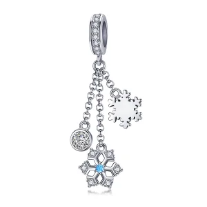(imagine pentru) Talisman pandantiv Tip Pandora cu Fulg de nea din argint - SCC1020