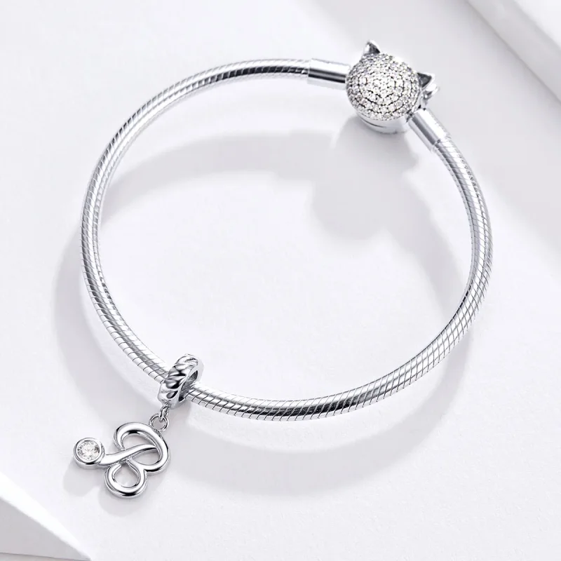 (imagine pentru) Talisman pandantiv Tip Pandora cu Litera B din argint - SCC1183-B - Vizualizare 2