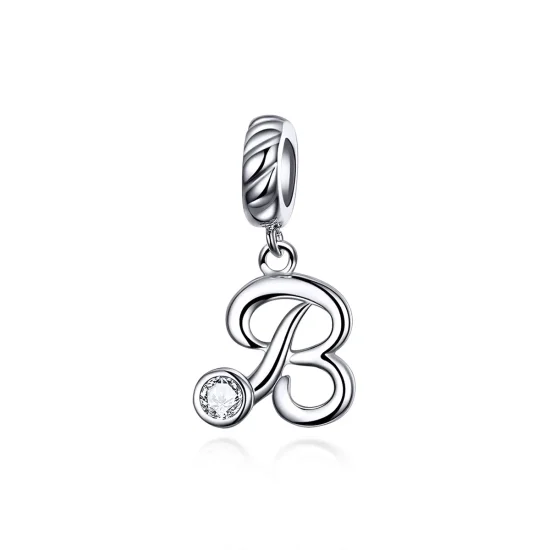 (imagine pentru) Talisman pandantiv Tip Pandora cu Litera B din argint - SCC1183-B