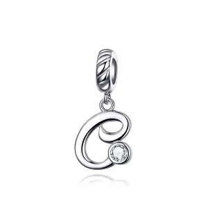 (imagine pentru) Talisman pandantiv Tip Pandora cu Litera C din argint - SCC1183-C