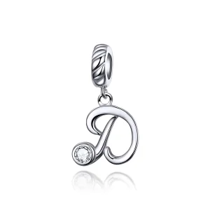 (imagine pentru) Talisman pandantiv Tip Pandora cu Litera D din argint - SCC1183-D