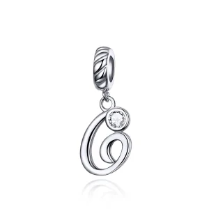 (imagine pentru) Talisman pandantiv Tip Pandora cu Litera G din argint - SCC1183-G