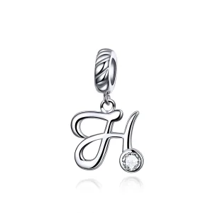(imagine pentru) Talisman pandantiv Tip Pandora cu Litera H din argint - SCC1183-H
