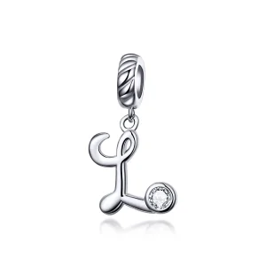 (imagine pentru) Talisman pandantiv Tip Pandora cu Litera L din argint - SCC1183-L