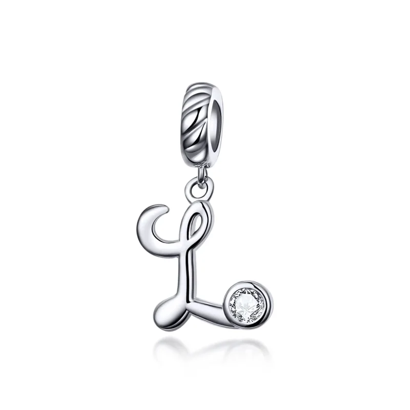 (imagine pentru) Talisman pandantiv Tip Pandora cu Litera L din argint - SCC1183-L