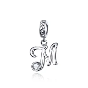 (imagine pentru) Talisman pandantiv Tip Pandora cu Litera M din argint - SCC1183-M