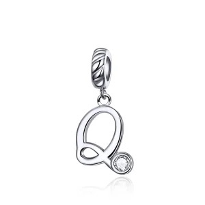 (imagine pentru) Talisman pandantiv Tip Pandora cu Litera Q din argint - SCC1183-Q
