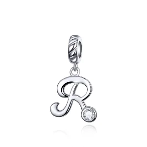 (imagine pentru) Talisman pandantiv Tip Pandora cu Litera R din argint - SCC1183-R