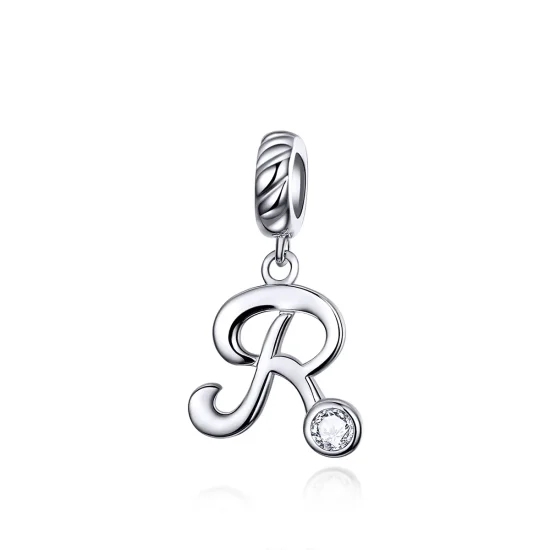 (imagine pentru) Talisman pandantiv Tip Pandora cu Litera R din argint - SCC1183-R