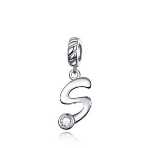 (imagine pentru) Talisman pandantiv Tip Pandora cu Litera S. din argint - SCC1183-S