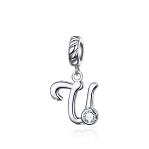 (imagine pentru) Talisman pandantiv Tip Pandora cu Litera U din argint - SCC1183-U
