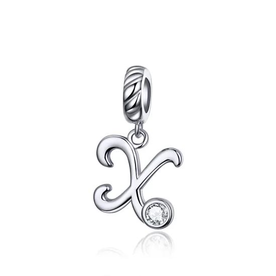(imagine pentru) Talisman pandantiv Tip Pandora cu Litera X din argint - SCC1183-X