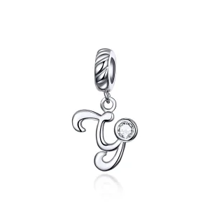 (imagine pentru) Talisman pandantiv Tip Pandora cu Litera Y din argint - SCC1183-Y